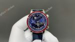 Patek Philippe Complications 40mm Cal.240 Q Movement Red Bezel Blue Face Watch